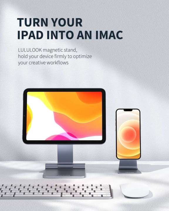 LULULOOK%20Foldable%20Magnetic%20Mini7%20Adjustable%20Desk%20Holder%20Aluminum%20Rotatable%20Floating%20Stand%20for%20Apple%20iPad%20Mini%206%20-%20Image%203