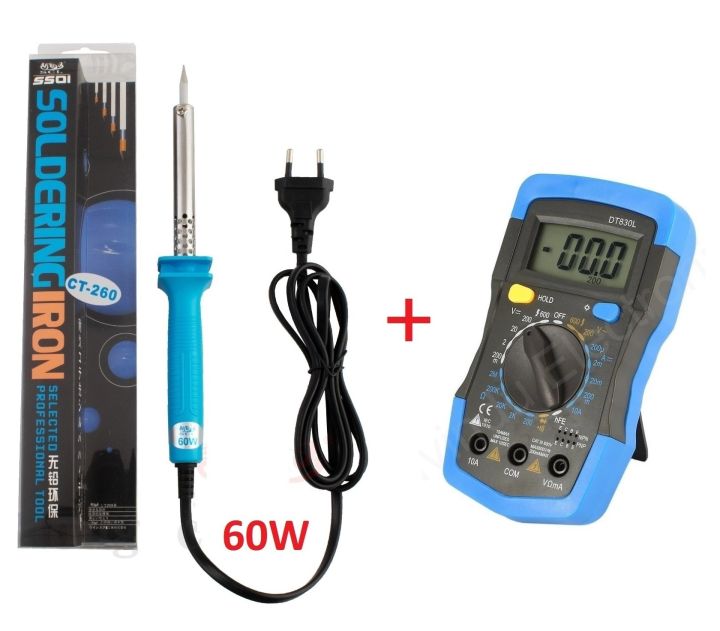 DT830L LCD Digital Multimeter with Sunchonglic 60W Electric Soldering ...