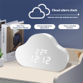 Alarm Clock Cloud Clock Bedside Snooze Small Alarm Clock Student Calendar Luminous LED Voice Digital USB Home Clock A. 