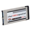 High-Speed Dual 2 Port USB 3.0 Express Card 34mm Slot Express Card PCMCIA Converter Adapter for Laptop Notebook. 