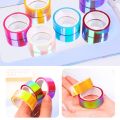 6Pcs Rainbow Colored Masking Tape Decorative Craft Waterproof Adhesive Iridescents DIY Tapes for Art DIY Supplies. 