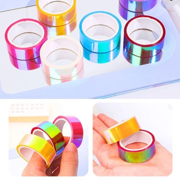 6Pcs%20Rainbow%20Colored%20Masking%20Tape%20Decorative%20Craft%20Waterproof%20Adhesive%20Iridescents%20DIY%20Tapes%20for%20Art%20DIY%20Supplies%20-%20Image%202