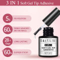 LILYCUTE 7ML Soft Gel Nail Tips Adhesive Glue 3 IN 1 Clear Nail Extension Function Adhesive Nail Gel Long Lasting Manicure. 