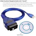 VAG-COM 409.1 Vag Com 409Com Vag 409 Kkl OBD2 USB Diagnostic Cable Scanner Scan Tool Interface For VW Audi Seat Skoda - blue. 