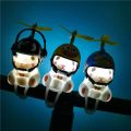 Cartoon Bike Bell Light Cute Hamster Model with Helmet Handle-Bar Glowing Horn for Bicycle Motorbike Fixed Cog-Blue. 