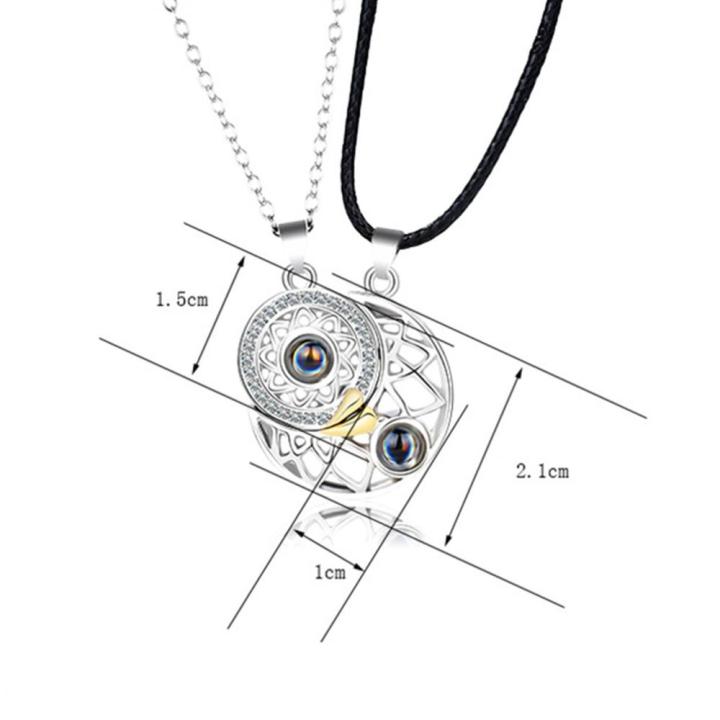 2PCS%20/%20Set%20Couple%20Gift%20Jewelry%20Sun%20Moon%20Neckwear%20Magnet%20Couple%20Necklace%20-%20Image%203