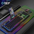 Mechanical Feel Wire Gaming Keyboard Mouse Set USB RGB Colorful Luminous Keyboard Mice for PC Gamer Computer With Phone Holder. 