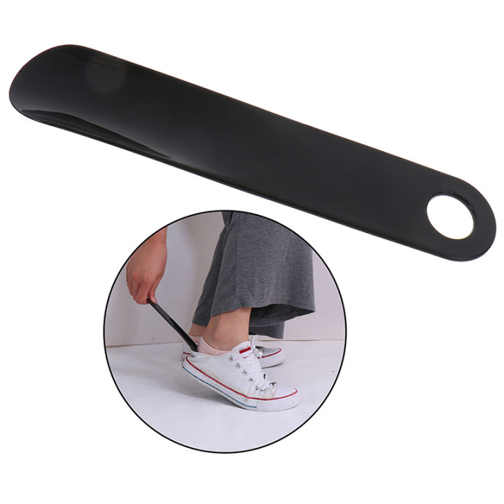 1x Portable Durable Shoehorn Professional Plastic Black 18.5cm Shoe Horn