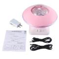 Aurora UFO Projector LED Night Light with Built-in Stereo Speakers LED Ceiling Projector for Children - Connects with 3.5mm Audio Device Pink. 