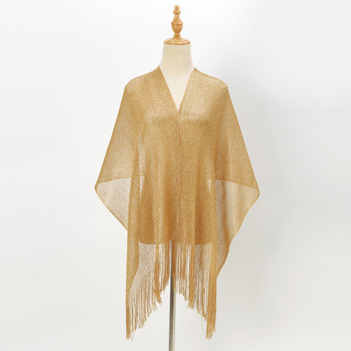 Fashion%20Bright%20Silk%20Sunscreen%20Shawl%20Hijab%20Gold%20Silver%20Shiny%20Scarves%20For%20Women%20Lace%20Tassel%20Party%20Evening%20Dress%20Scarf%20-%20Image%205