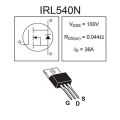 1Pcs IRL540N Power MOSFET TO-220AB. 