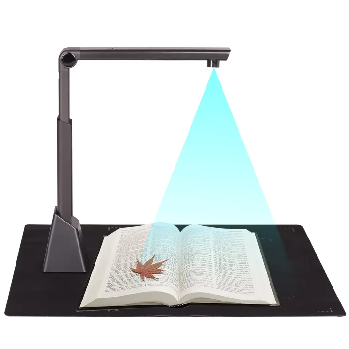 Portable Adjustable High Speed USB Book Image Document Camera Scanner 8 Mega-pixel HD High-Definition Max. A3 Scanning Size with OCR Function LED Light for Classroom Office Library Bank