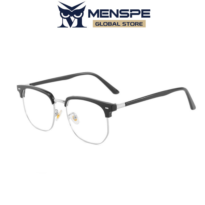 MENSPE Men Glasses Computer Glasses Photochromic Eyeglasses Fashion Semi Frame Clear Lens Glasses Blue Light Blocking Glasses Anti-blue Lens Eyes Protection Eyewear