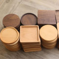 Natural Beech Wooden Coaster Drink Mat Cup Pad Round Square Heat Resistant Pad. 