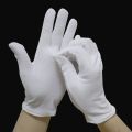 【HOT】 1 Pairs New Full Finger Men Women Etiquette White Cotton Gloves Waiters/Drivers/Jewelry/Workers Mittens Sweat Absorption Gloves. 