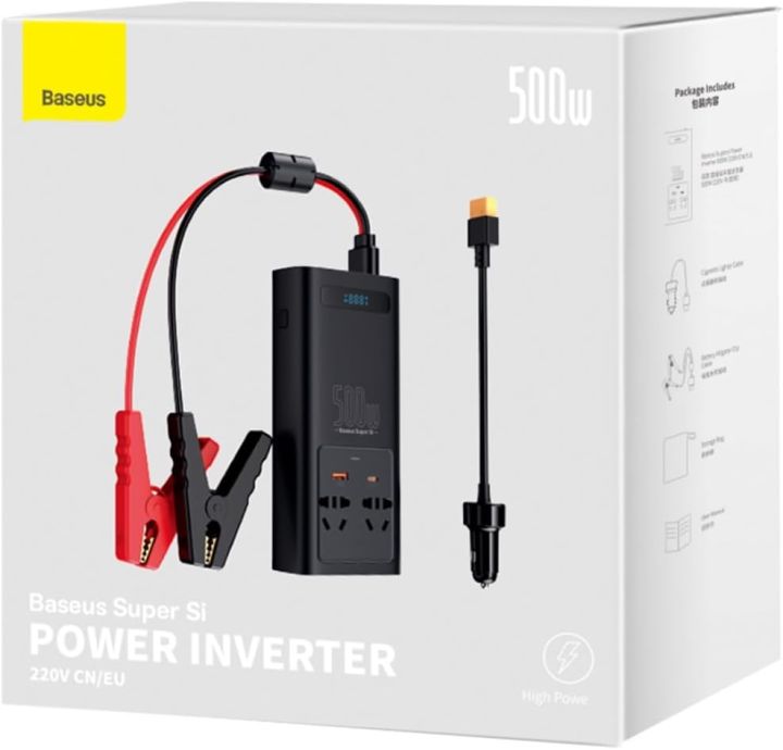 Baseus Super Si Power Inverter 500W (220V CN/EU ) | Daraz.lk