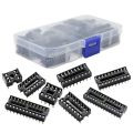 66Pcs/Lot DIP IC Sockets Adaptor Solder Type Socket Kit 6,8,14,16,18,20,24,28 Pin for arduino PCB Diy Kit. 