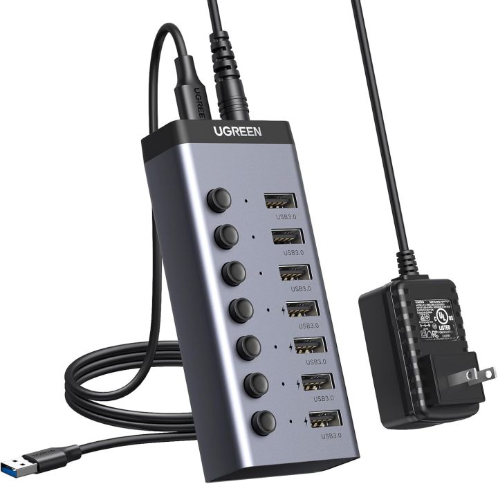 USB%203.0%207-Port%20Hub%2012V%202A%20(DC:5.5)%20%E2%80%93%20High-Speed%20Data%20Transfer%20Up%20to%205Gbps,%20Powered%20USB%20Hub%20with%20Individual%20On/Off%20Switches,%20Plug%20&%20Play,%20Wide%20Compatibility%20for%20PC,%20Laptop,%20MacBook,%20Printer,%20External%20HDD%20&%20More"%20-%20Image%208