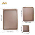 Baking Tray Set, Nonstick Cookie Pan Set Professional Baking Sheet, Bakeware Rectangular Cake Pan for Oven 3-Pieces. 