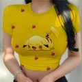 Women's T shirts summer 2023 Harajuku Y2K anime sexy Pokémon clothing kawaii clothes T shirt fashion Pikachu crop top new tops. 