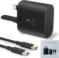 Samsung 25W PD Type C Supper Fast Charging Adapter Wall Charger With Data Cable for S22 / S22 Plus / S21 / S21 Plus / S21 Ultra / Z Fold 3 / S20 5G/ Note 20 / S10 / Tablets. 