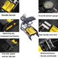 Aluminum Twin Foot Pump High Pressure Floor Air Foot Pump for Cycle, Bike, Car, Football etc. 