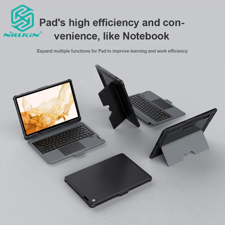 NILLKIN For For Samsung Galaxy Tab S8+ / S7+ / S7 FE Case Keyboard Case for Samsung Galaxy Tab S8+ / S7+ / S7 FE Touch Pad with Pencil Case