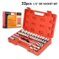 32PCS 1/2'' DR Box Socket Set Box Spanner Set Wrench Tools Set. 