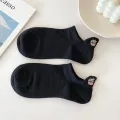 Cow Print Women Socks Breatahble Cotton Solid Color Ankle Socks Spring Autumn Casual Lady Short Random 1Pairs. 