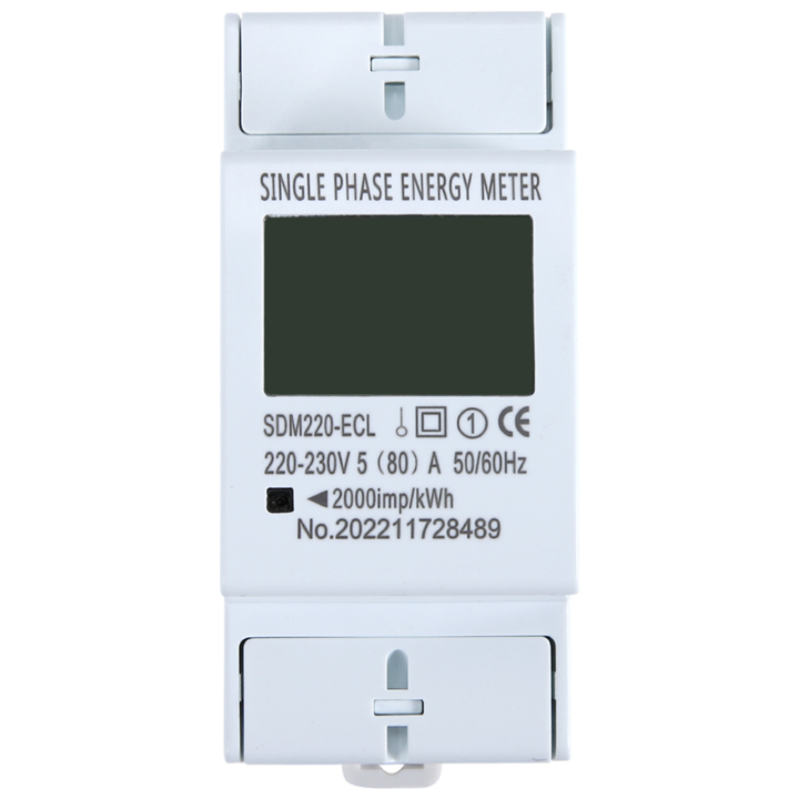 NCANRUI 80A Din Rail Single Phase 2 Wire LCD Digital Display Power ...