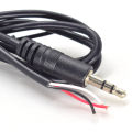 1pc 1M/3.3ft 3.5mm 1/8" Stereo Male Plug to Bare Wire DIY 3 Wire AUX Cable. 