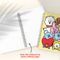 BTS Spiral Notebook A5 – BT21 Stack on Yellow | 100 Pages | Fun BTS K-pop Design. 