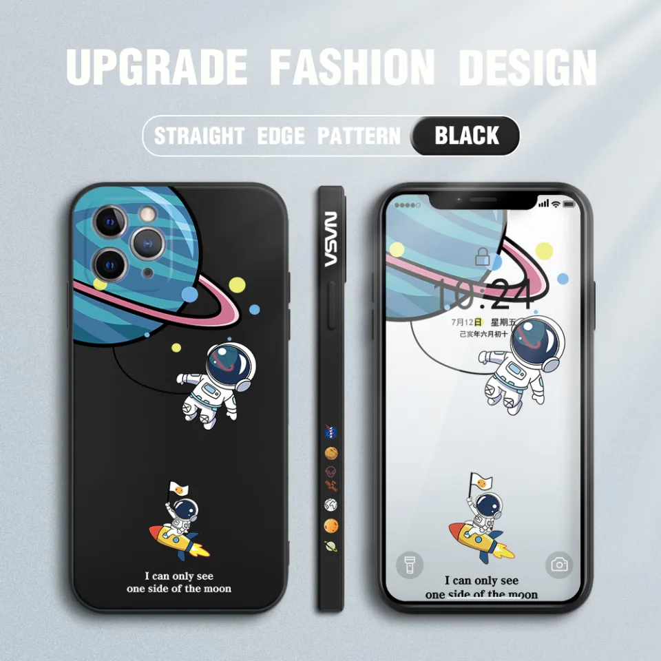 Hontinga for Samsung A50 A30S A50S Case Cartoon Astronaut Side