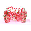 Happy Valentine's Day Pop up Happy Birthday Valentines Gift Wedding Invitation Handicraft With Envelope. 