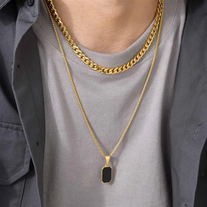 Double%20Layer%20Necklaces%20for%20Men%20Geometric%20Square%20Pendant%20Wheat%20Box%20Cuban%20Chain%20Cool%20Boy%20Collar%20Necklace%20-%20Image%202