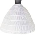 3-Hoop Wedding Ball Gown Crinoline Bridal Dress Petticoat Under skirt Wedding Buckram Dress Bridal Hoop Adjustable Seven Bone Skirt- (waist 80 CM, Length 100CM). 