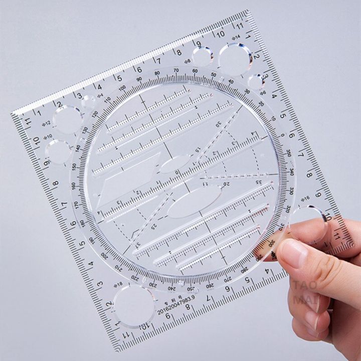 Creative Multifunctional Drawing Ruler Mathematical Geometry Template ...