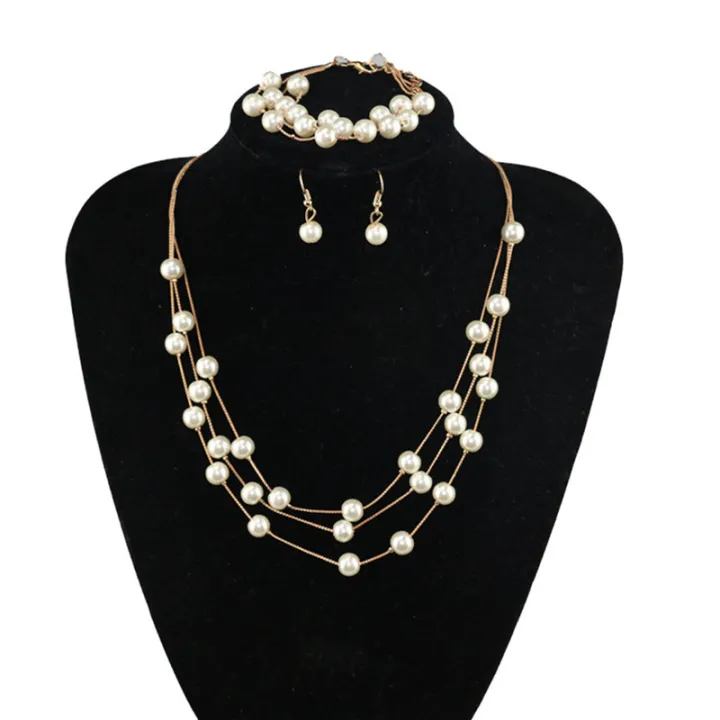 Fashion%20Multilayer%20Pearl%20Necklace%20Earrings%20Bracelet%20Jewelry%20Set%20Wedding%20Bridal%20-%20Image%204