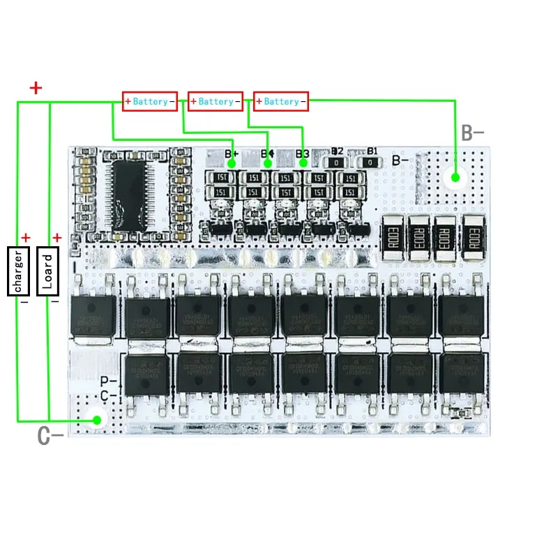3X 12V 16.8V 21V 100A Li-Ion Ternary Lithium Battery Protection Board with Balance Pcm 18650 Lipo (5S