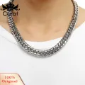 Carat Club Necklace Men's Titanium Steel Hip Hop Style Necklace Wide Chain Lustrous Hypoallergenic Jewelry for Club Party Buyers' Favorite Metal Jewelry. 