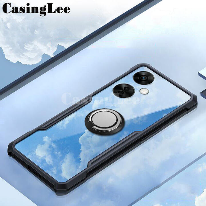 Casinglee for OnePlus Nord N30 Case Hard Clear Transparent Shockproof Car Holder Ring Back Cover Casing Hp OnePlus Nord N30 Phone Cases Cover