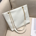 solid color Shoulder Bag large capacity pu leather Tote Bag chain strap chain bag Underarm Bag for versatile commuter leisure shopping women. 