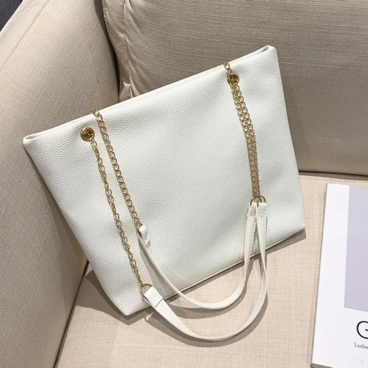solid%20color%20Shoulder%20Bag%20large%20capacity%20pu%20leather%20Tote%20Bag%20chain%20strap%20chain%20bag%20Underarm%20Bag%20for%20versatile%20commuter%20leisure%20shopping%20women%20-%20Image%202