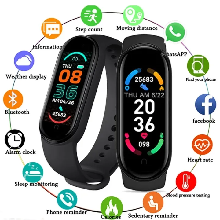 FREE SHIPPING - M6 Smart Band Call Reminder Messages Push Notification Smartwatch Tracker Sports Fitness Bracelet Smart Watch For Android iOS Mobile Phone Unisex (Features M4 116 Plus D13 Y68 D20) 130127922 Styles_LK Online