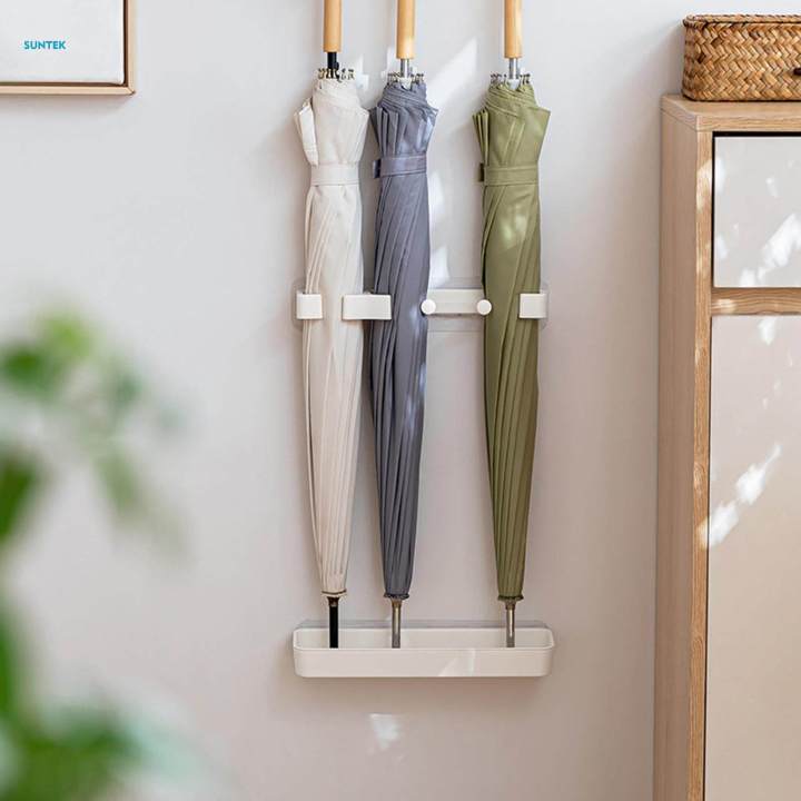 Wall Mounted Umbrella Rack Stand Detachable Drip Tray for Hotel Office Home