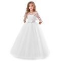 Lace Princess Dress for Girls 6-14 Yrs Long Sleeve Wedding Party Gown Birthday Children Tulle Dress Teenage Formal Long Dress. 
