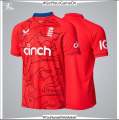 My 2024 ICC Cricket World Cup Jersey Concept Design - England Blue Red Dual Color Home and Alternate T-shirt (Free Custom Name and Number). 