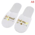 【WEJA】Lasle 1 Pair Bride Wedding Decoration Bridesmaid Party Slippers Ladies Party Supplies. 