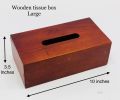 Large Wooden Tissue Box - Elegantly Crafted, 10 inches in Length, 3.5 inches in Height. 