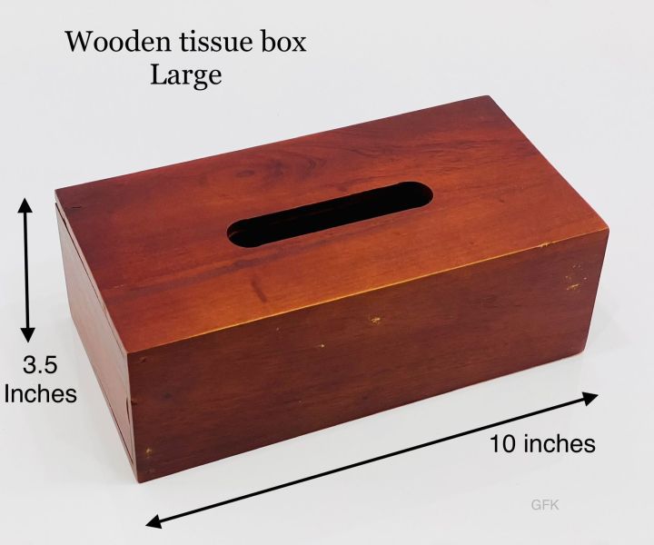 Large Wooden Tissue Box - Elegantly Crafted, 10 inches in Length, 3.5 inches in Height